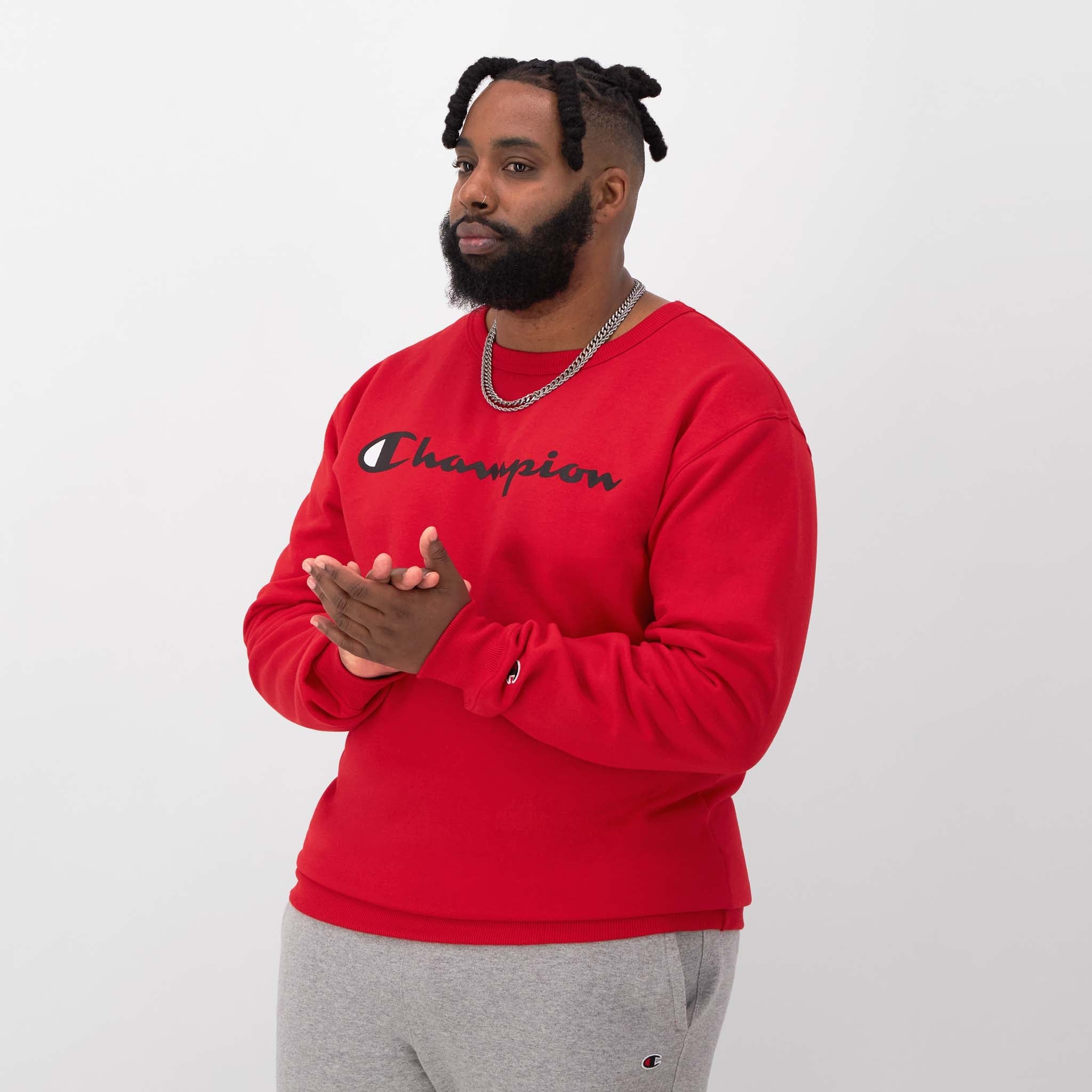 Powerblend Crewneck Sweatshirt. Script Logo - Big & Tall - Image 2