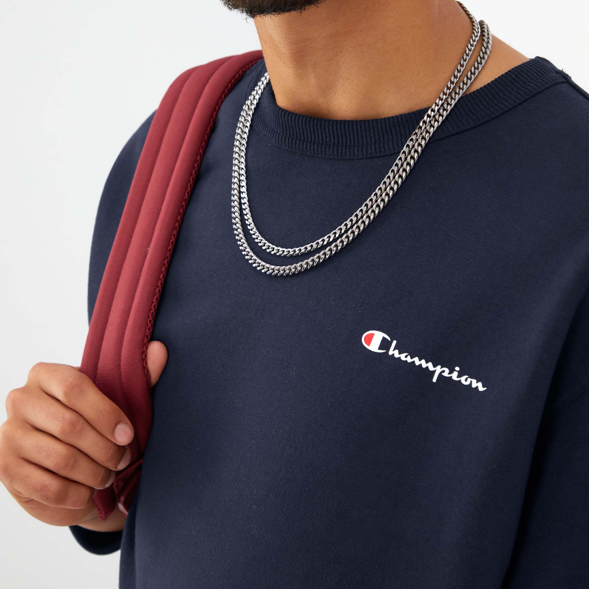 Powerblend Crewneck Sweatshirt. Left Script Logo - Image 4
