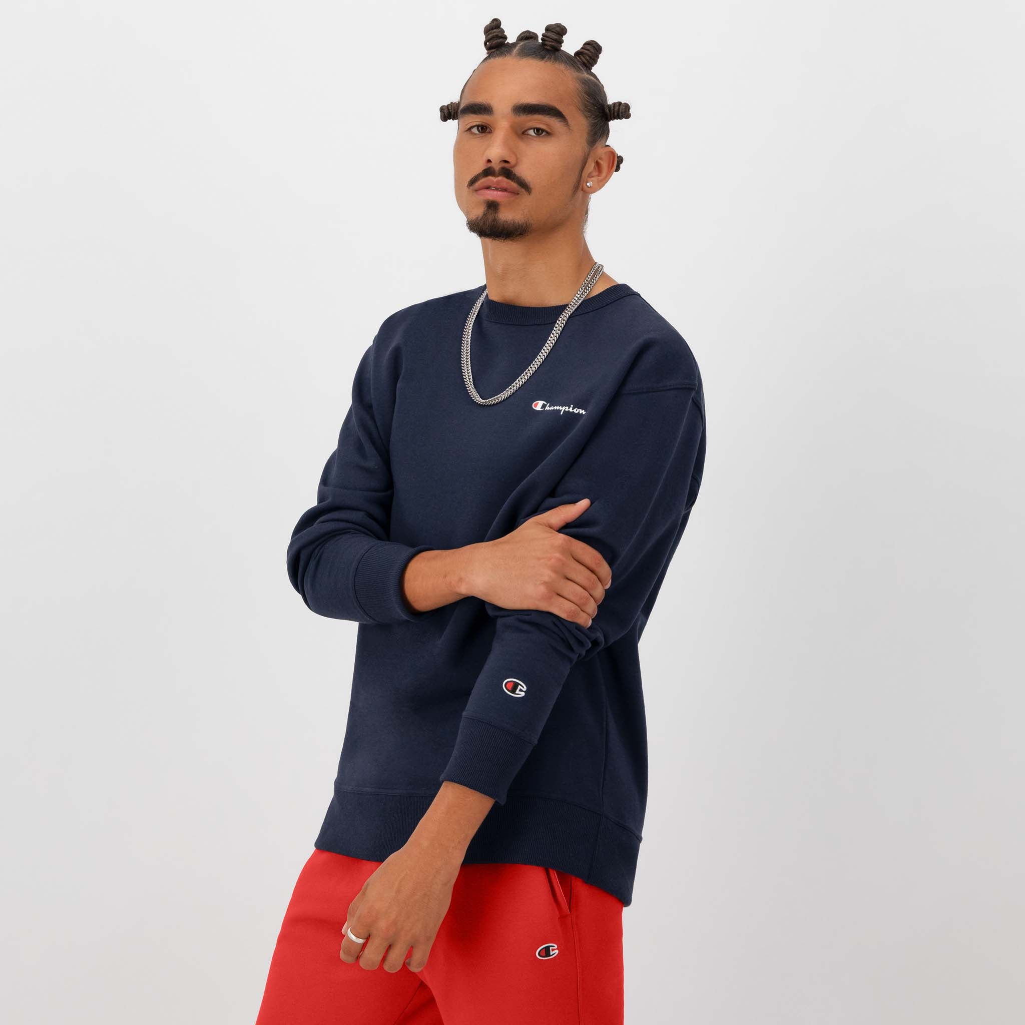 Powerblend Crewneck Sweatshirt. Left Script Logo - Image 2