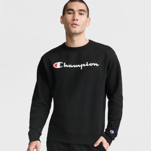 Powerblend Crewneck Sweatshirt. Classic Script Logo