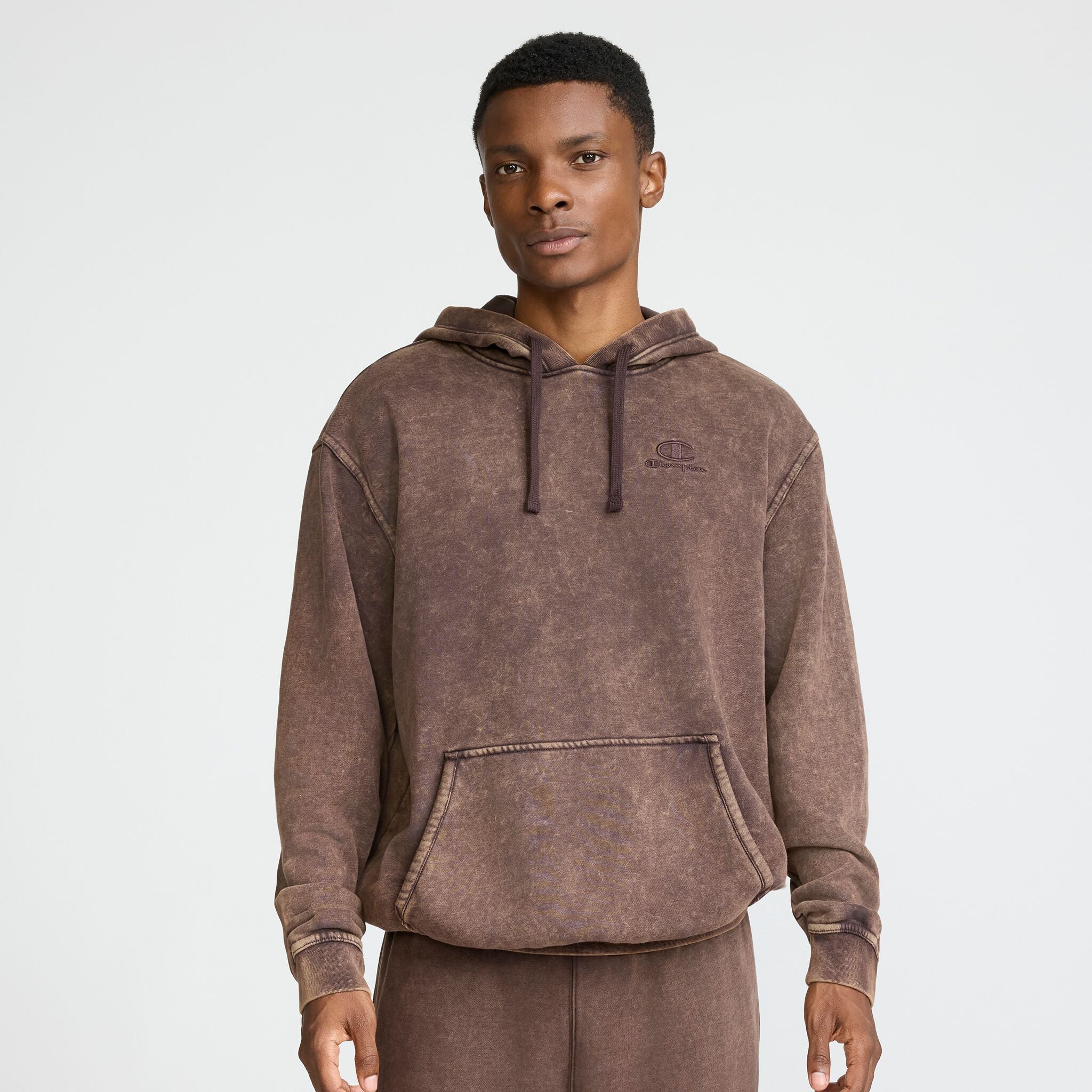 Time Capsule Hoodie. Left Chest C Champion Script Logo
