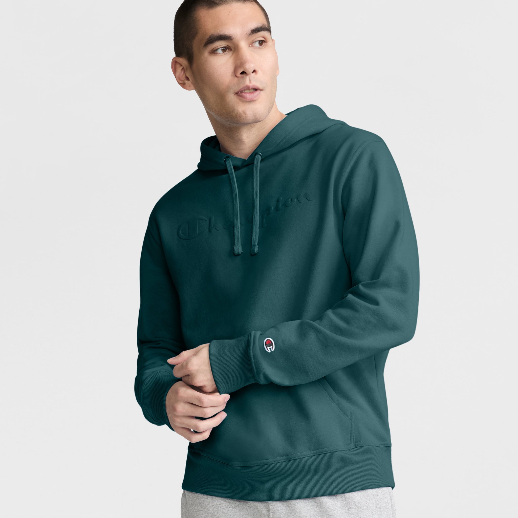 Powerblend Hoodie. Tonal Script Logo
