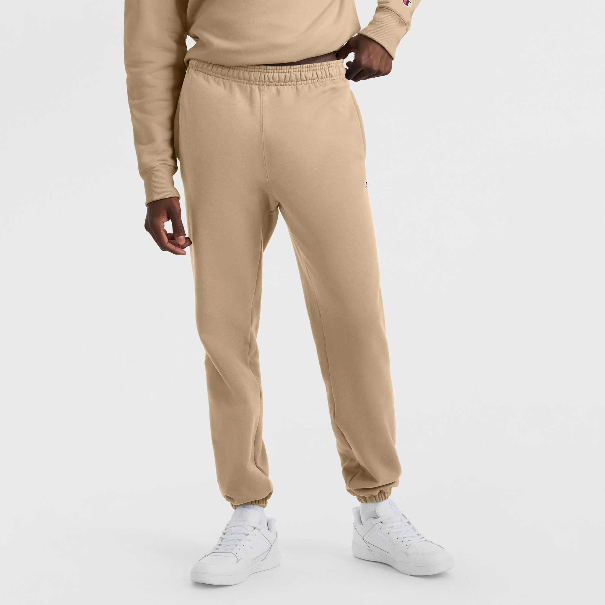Powerblend Sweatpants. Relaxed Hem. C Logo