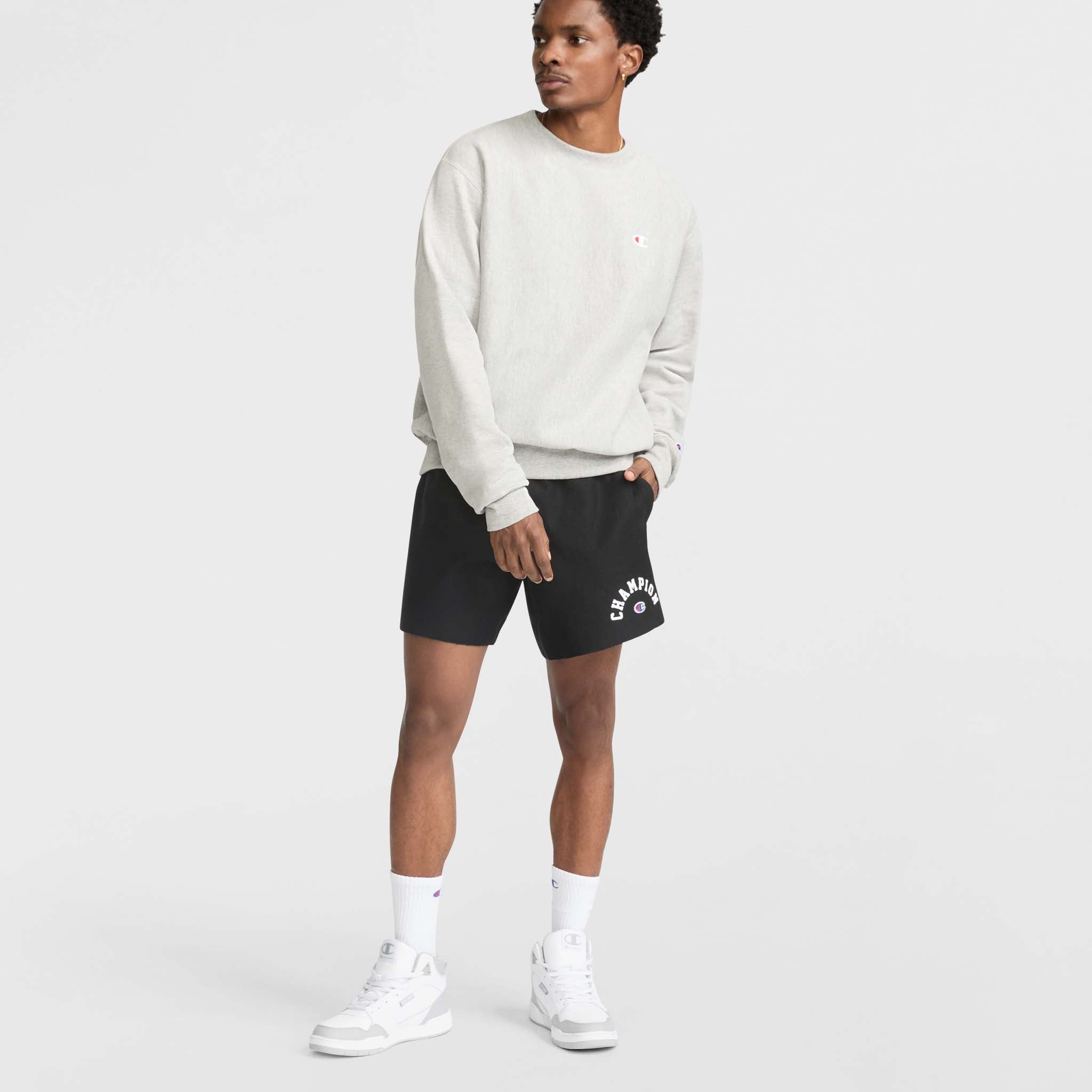 7 Reverse Weave Relay Cut Off Shorts. Arch Logo - Image 4