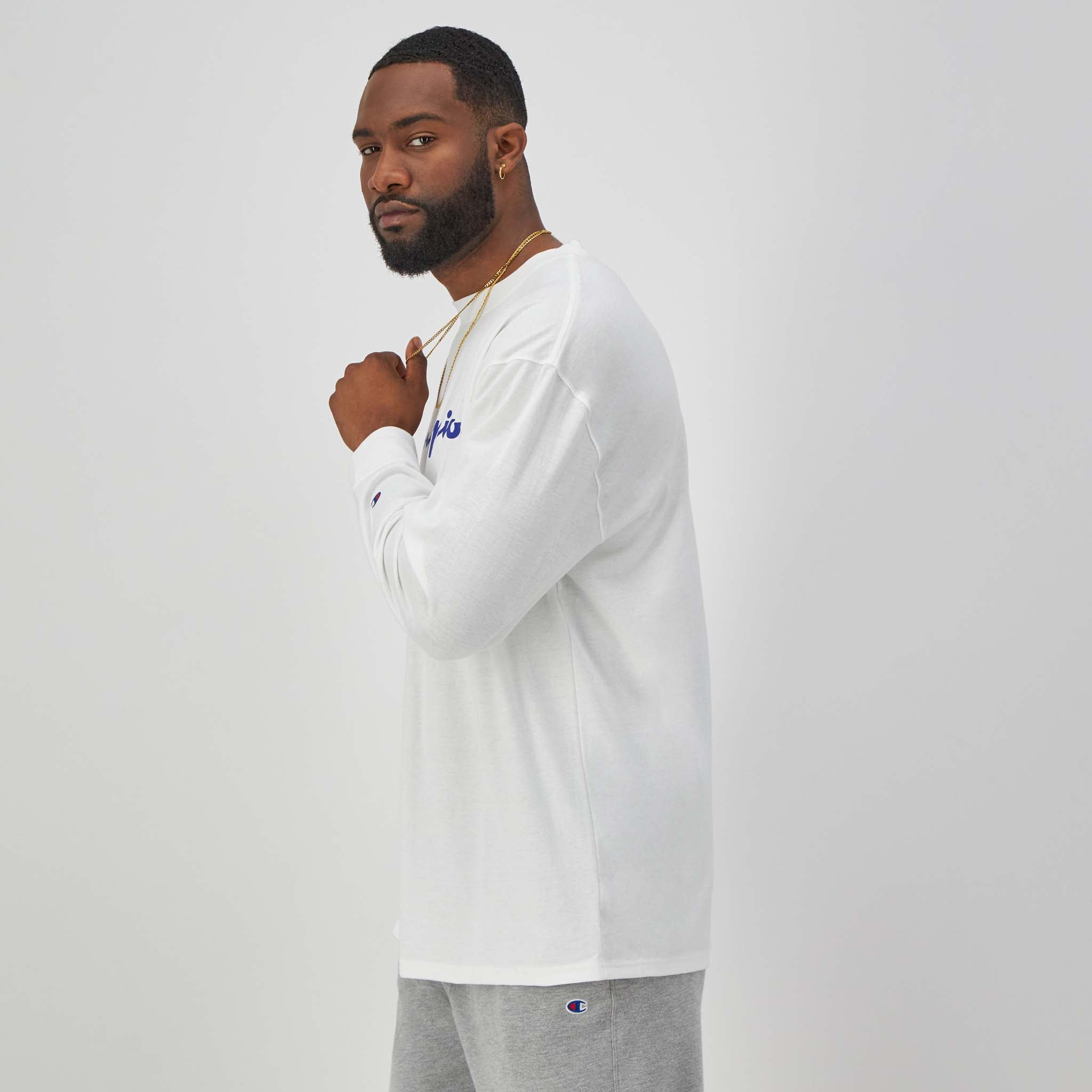 Classic Graphic Long-Sleeve T-Shirt. Script Logo - Big & Tall - Image 2