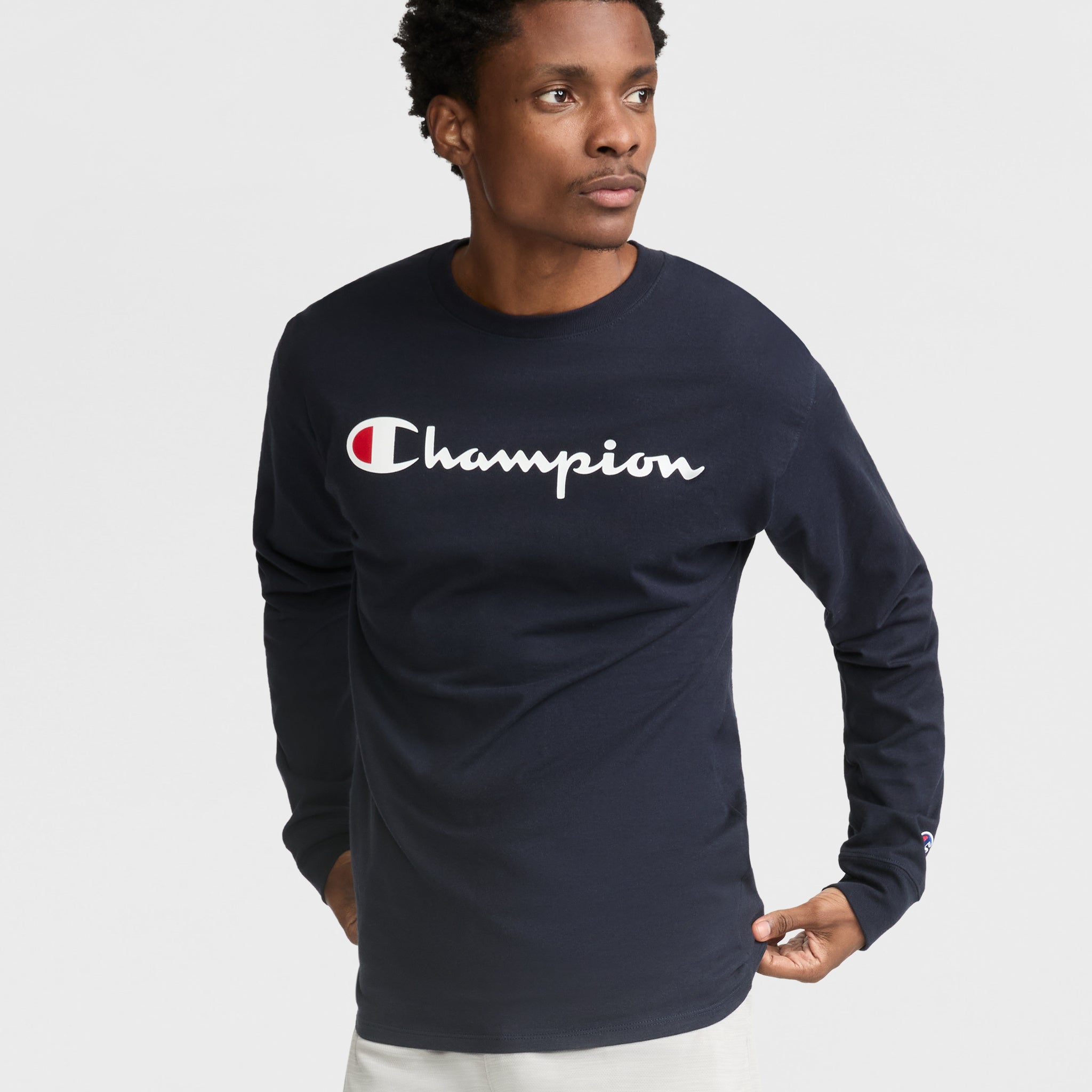 Classic Graphic Long-Sleeve T-Shirt. Script Logo
