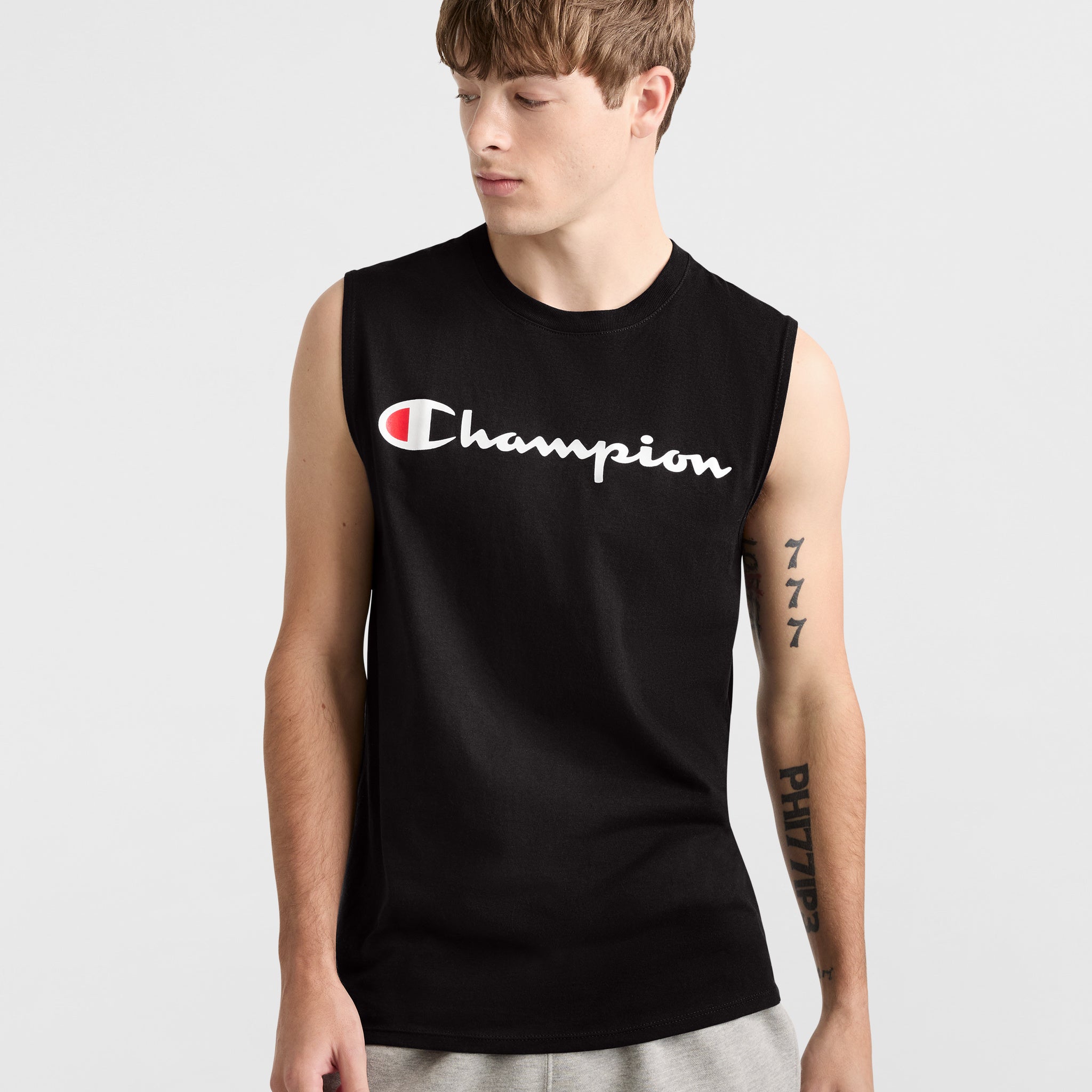 Classic Muscle Tank. Script Logo