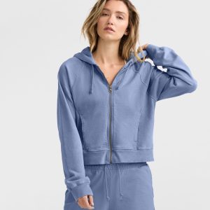 Vintage Wash Zip-Up Hoodie. C Logo