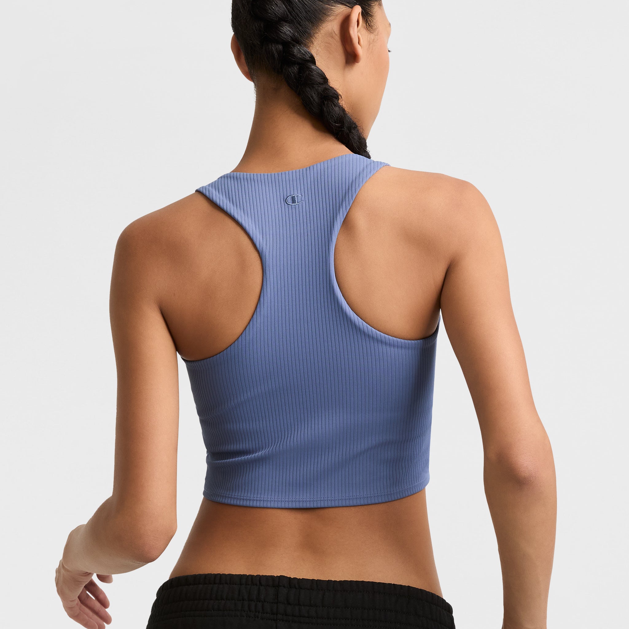 Soft Touch Ribbed Cropped Tank Top. C Logo - Image 2