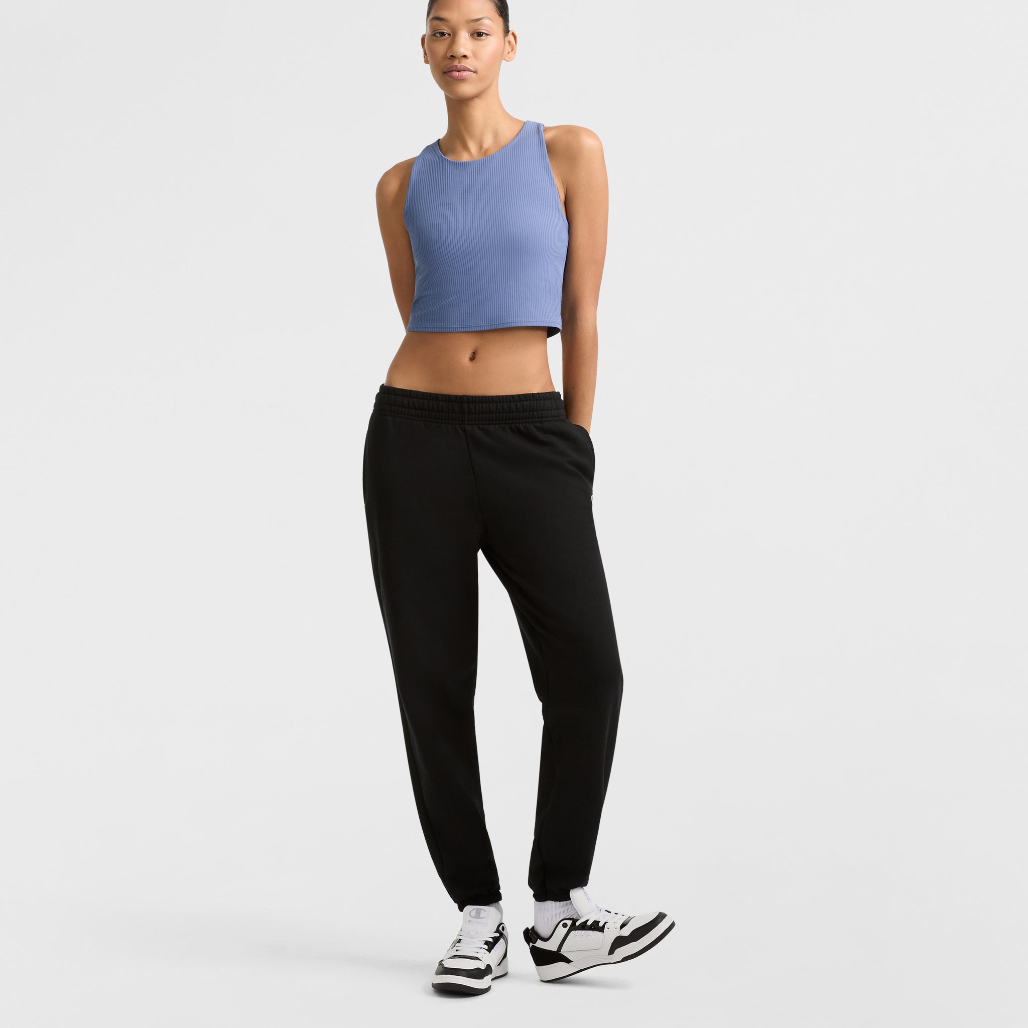 Soft Touch Ribbed Cropped Tank Top. C Logo - Image 5