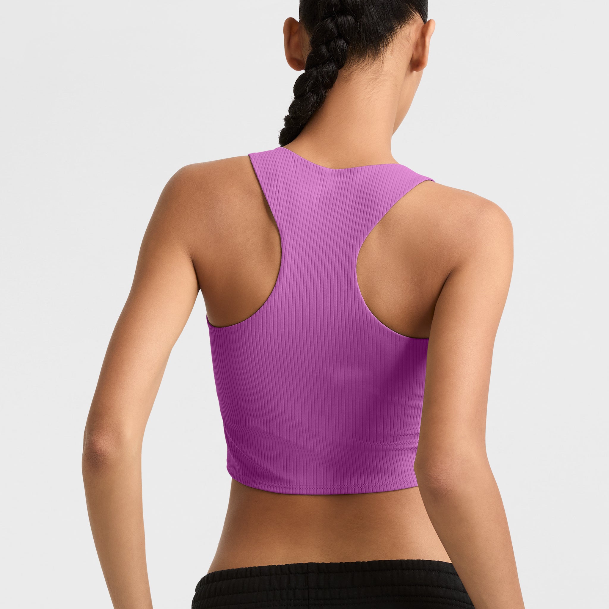 Soft Touch Ribbed Cropped Tank Top. C Logo - Image 2