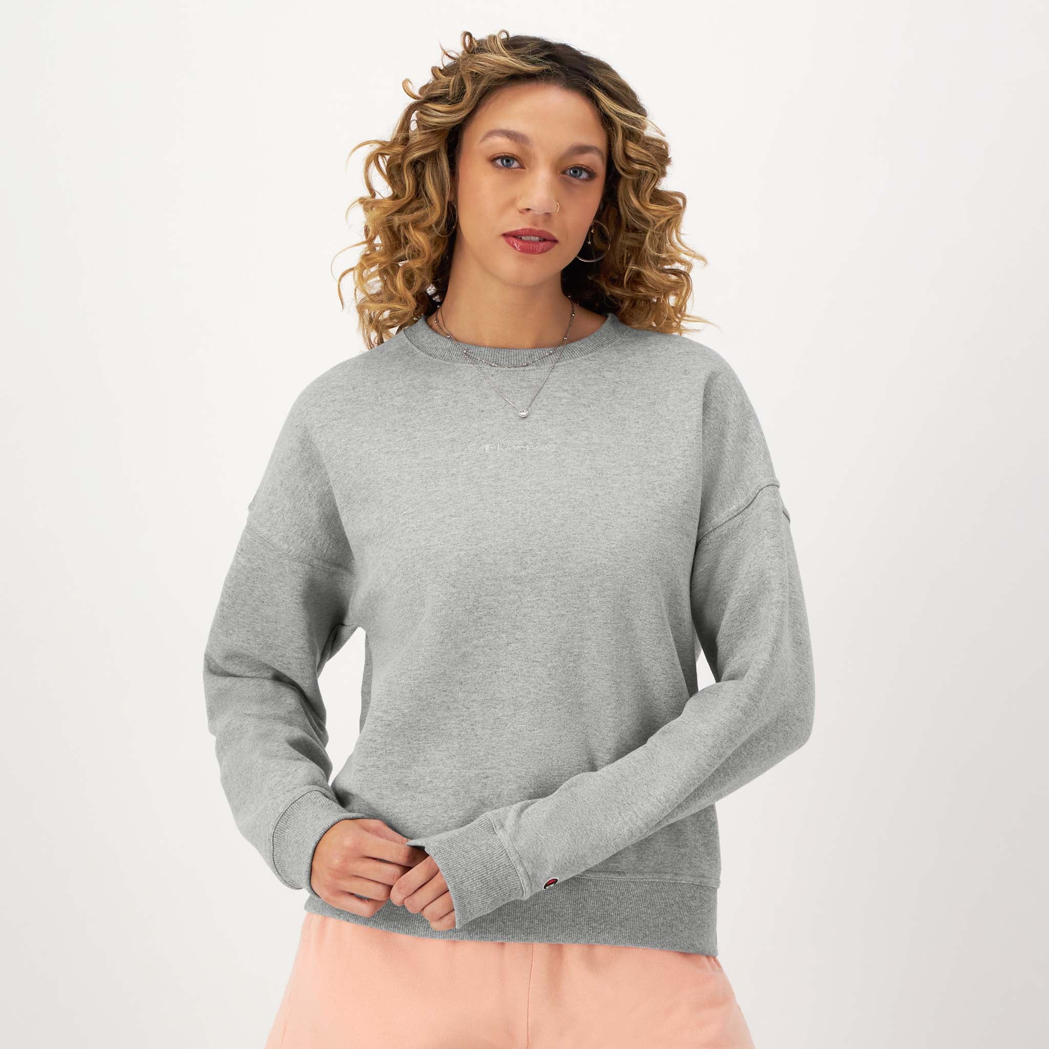 Powerblend Crewneck Sweatshirt. Embroidered Script Logo