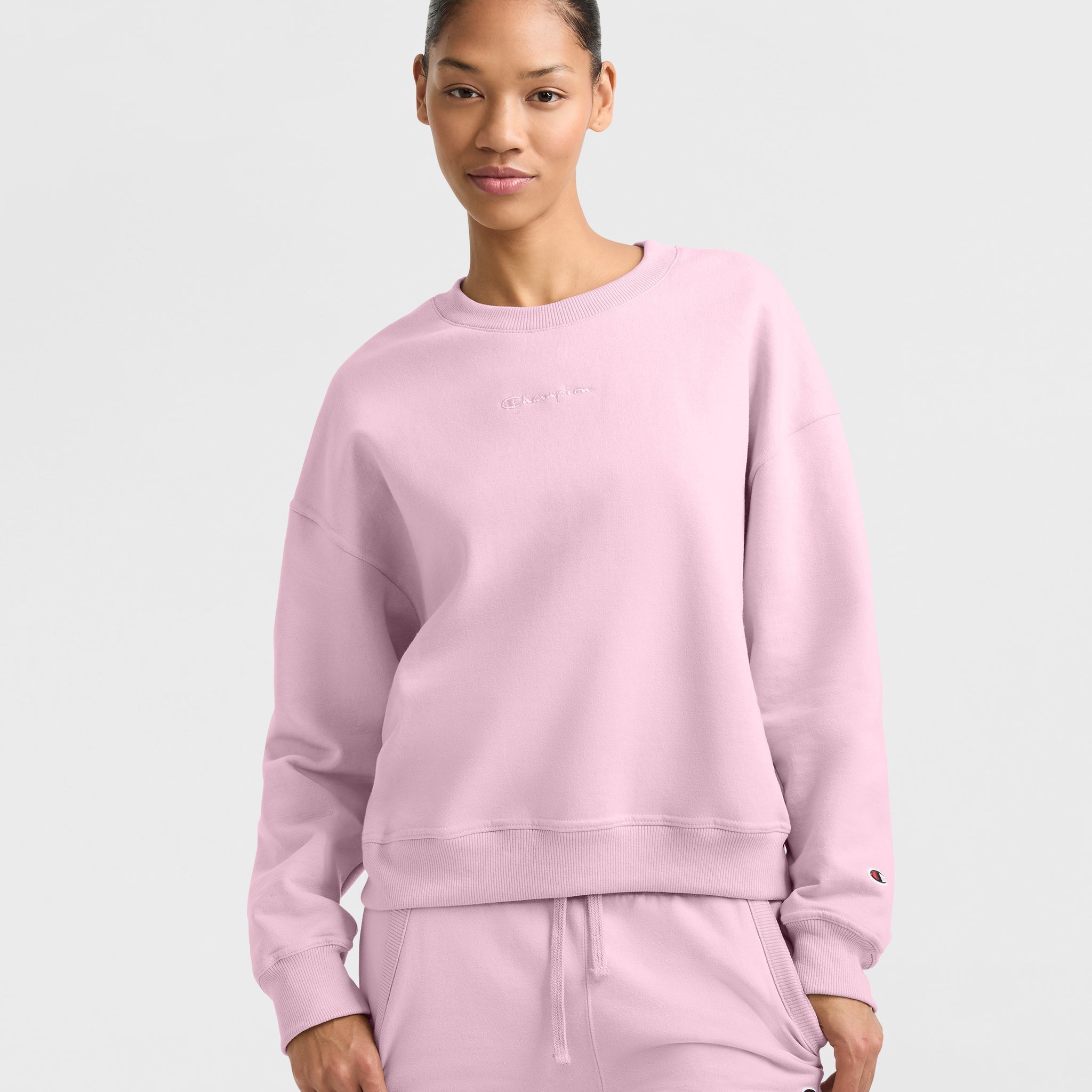 Powerblend Crewneck Sweatshirt. Embroidered Script Logo
