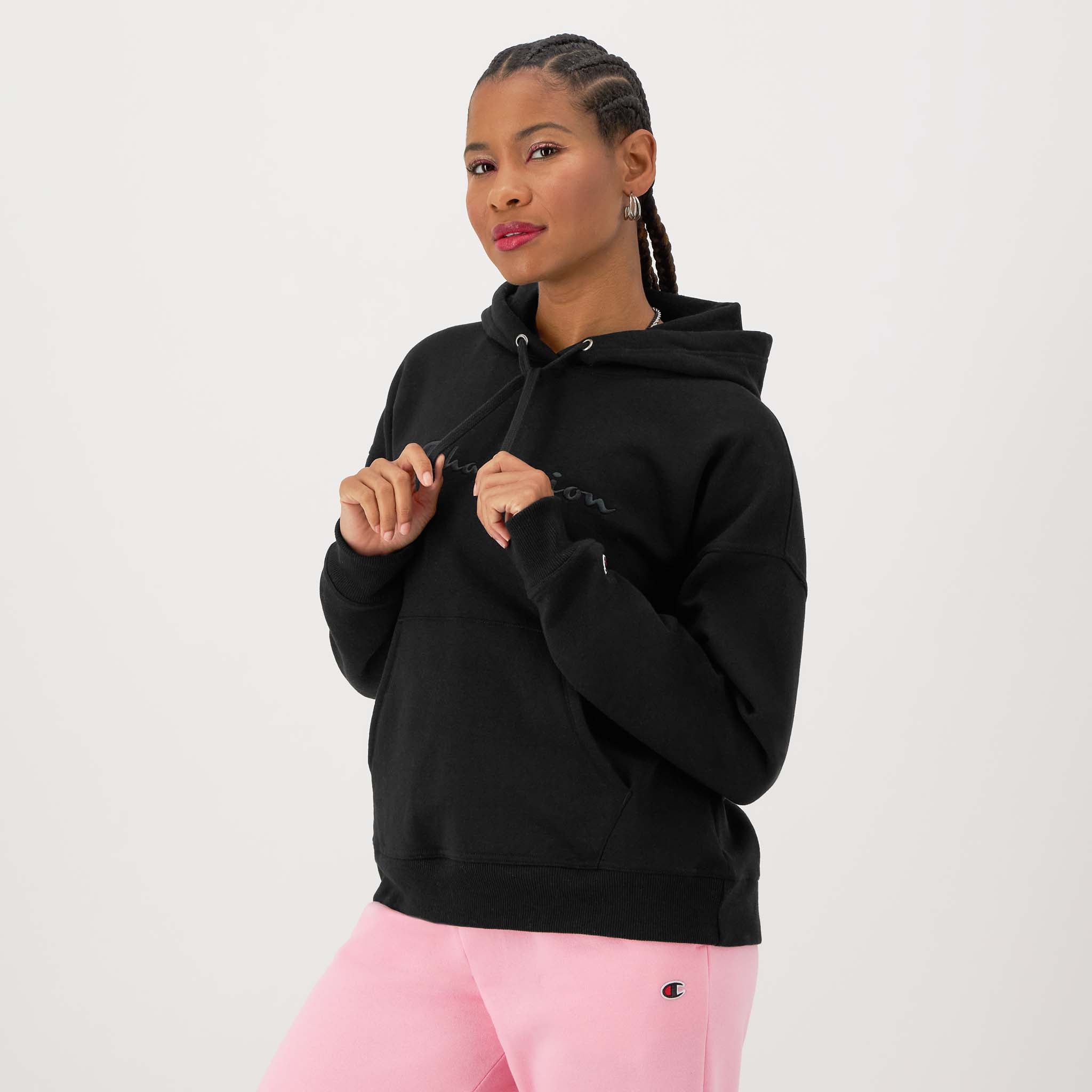 Powerblend Hoodie. Relaxed. Full Embroidered Script Logo - Image 2