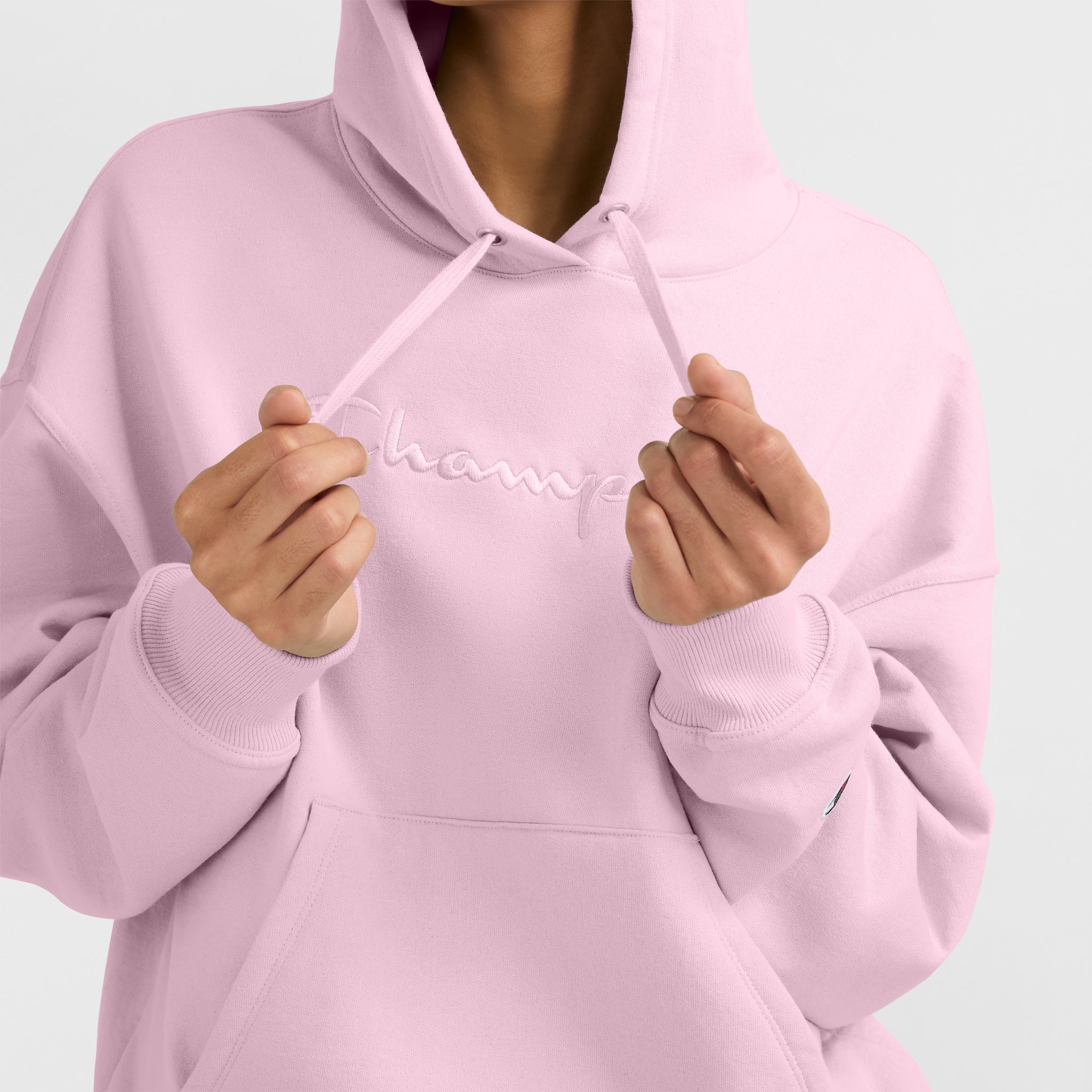 Powerblend Hoodie. Relaxed. Full Embroidered Script Logo - Image 4