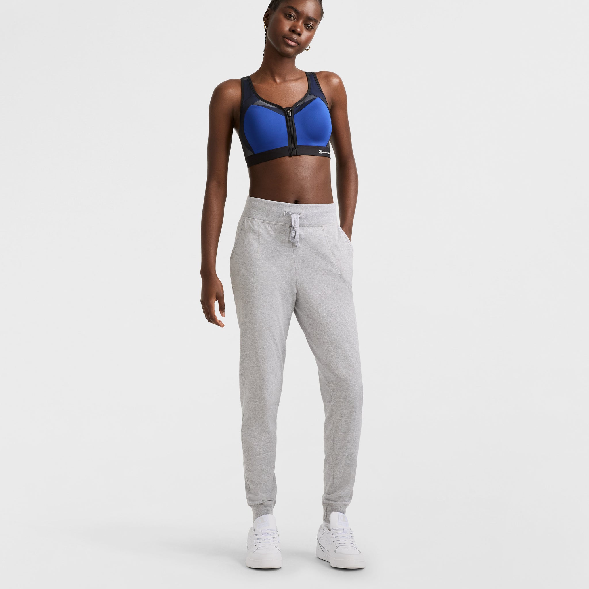 Motion Control Zip Sports Bra. Wirefree. Script Logo - Image 5