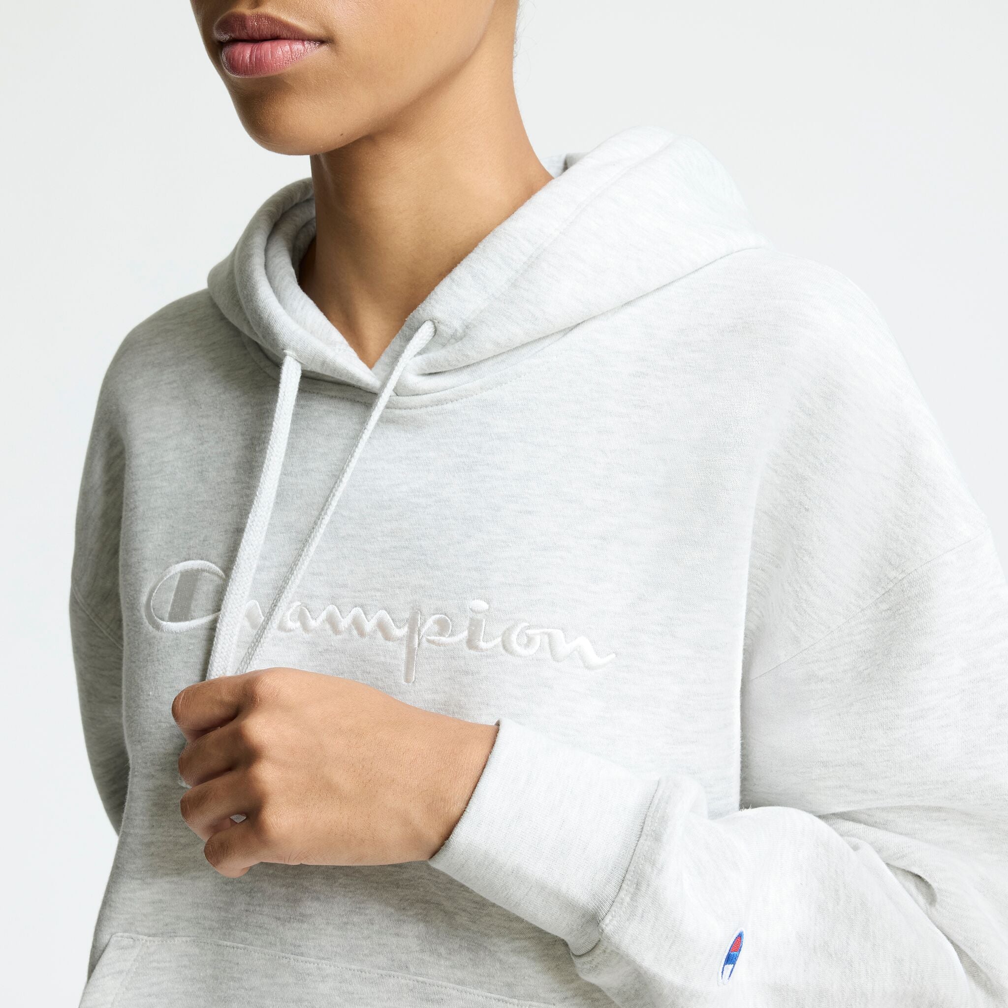 Powerblend Hoodie. Relaxed. Full Embroidered Script Logo - Image 4