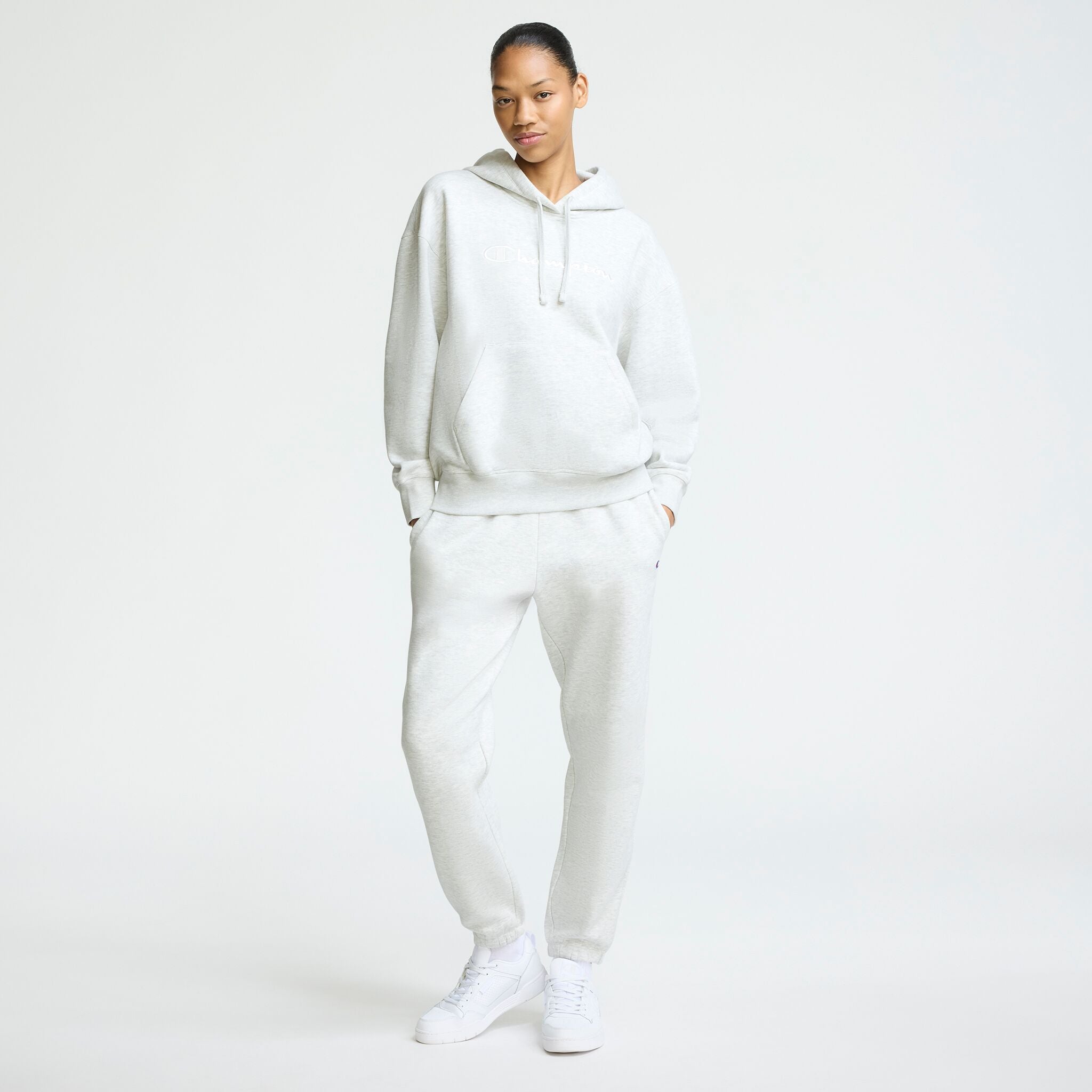 Powerblend Hoodie. Relaxed. Full Embroidered Script Logo - Image 3