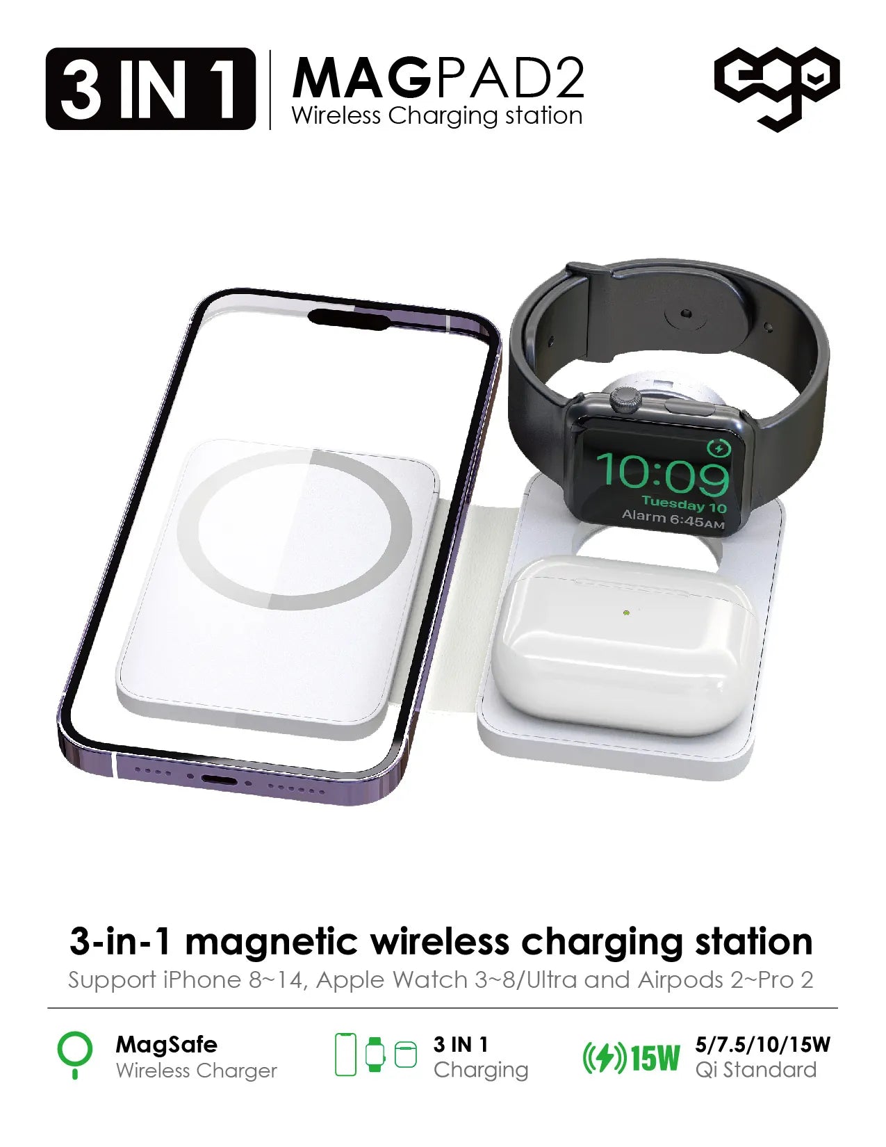 EGO 3-IN-1 MAGPAD2 MAGSAFE CHARGER - Image 15