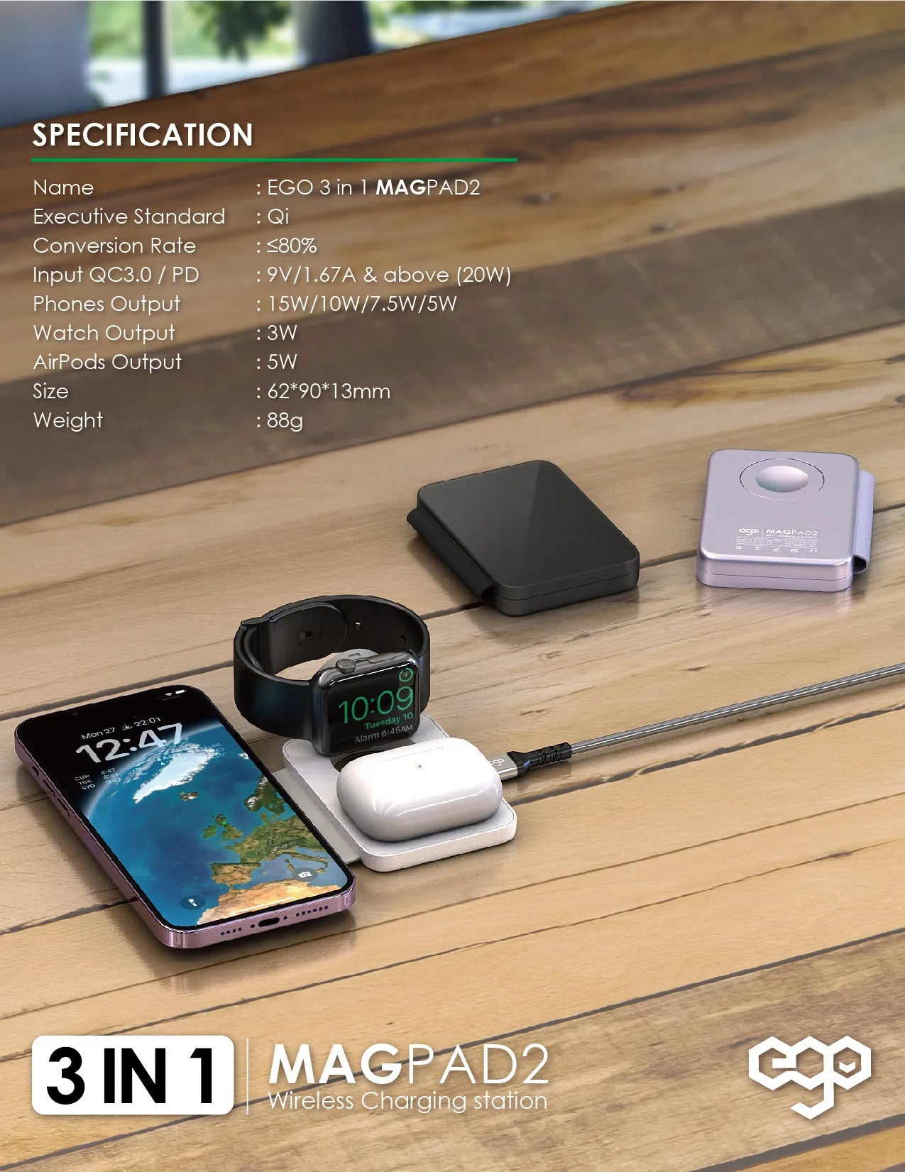EGO 3-IN-1 MAGPAD2 MAGSAFE CHARGER - Image 10