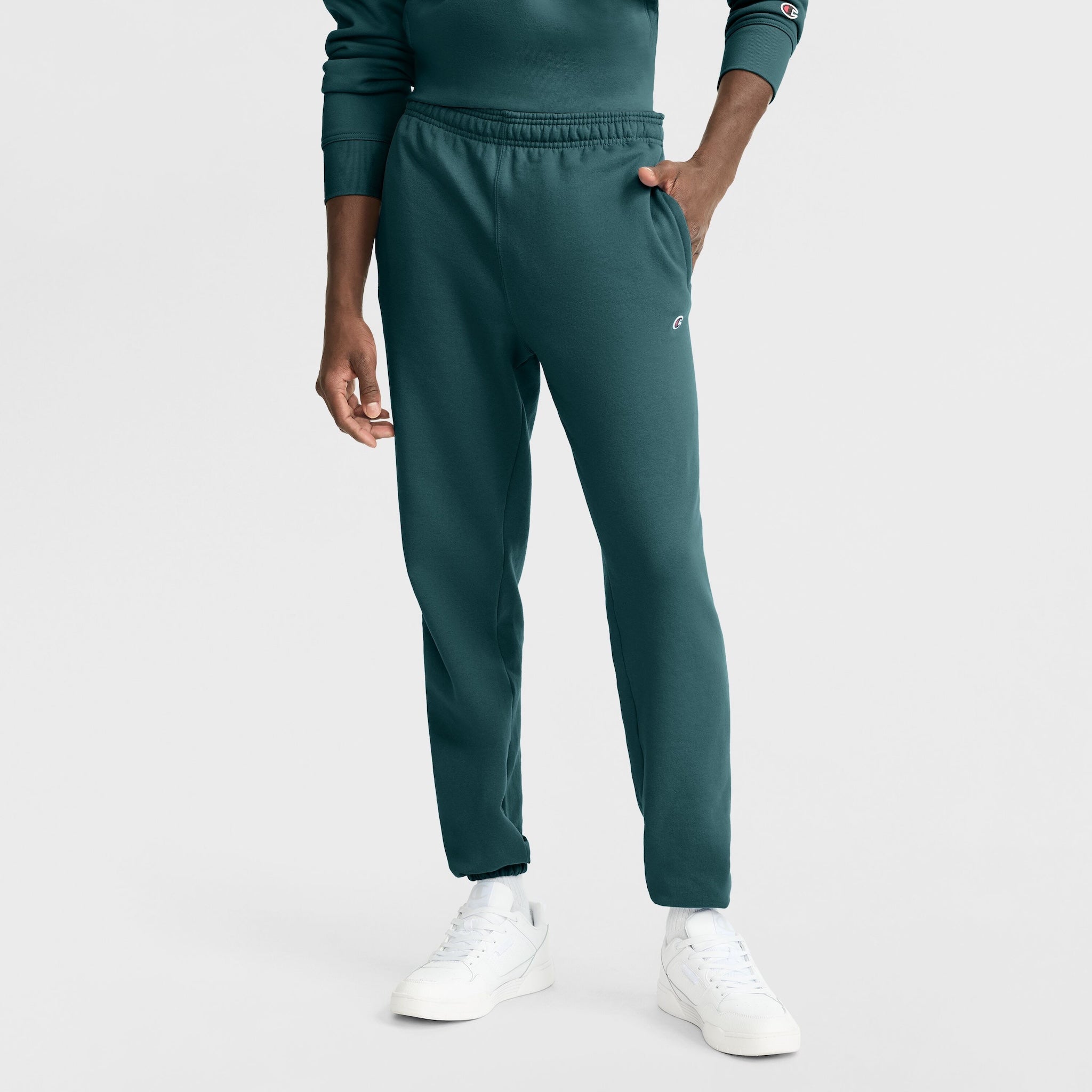 Powerblend Sweatpants. Relaxed Hem. C Logo